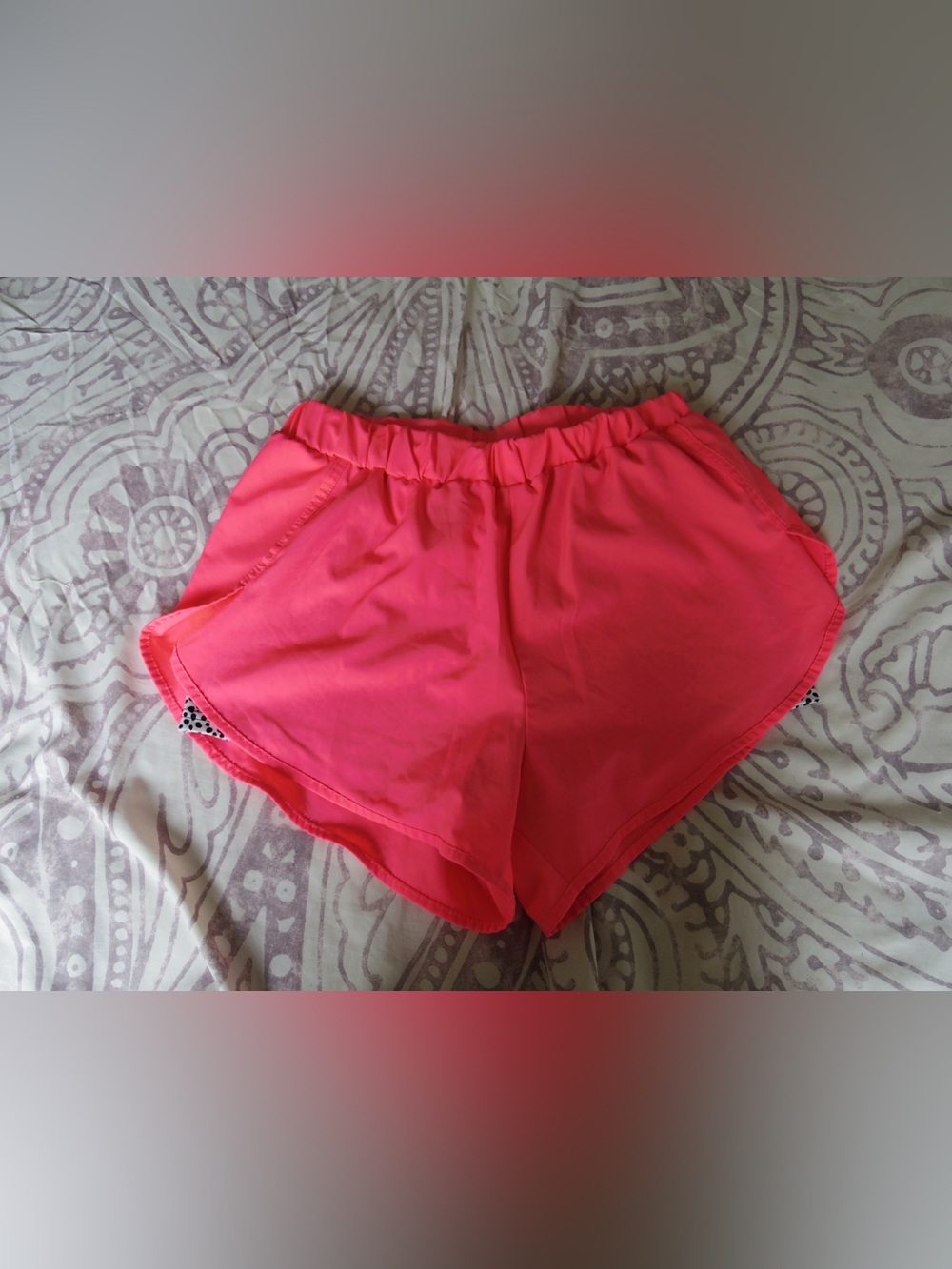 SHEIN Bright Pink Athletic Elastic-Waist Shorts